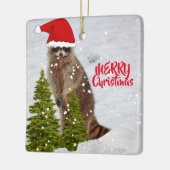 Cute Raccoon kerstboom Ornament (Links)