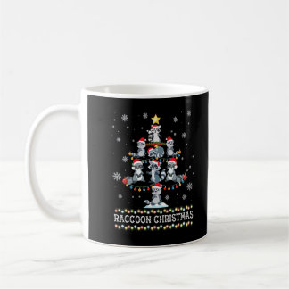 Cute Raccoon kerstboom Pajama Matching Costum Koffiemok