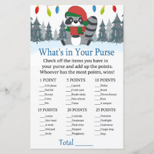 Cute Raccoon Kerstmis Wat zit er in je handtas?