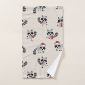 Cute Raccoon-kerstpatroon Bad Handdoek (Handdoek)