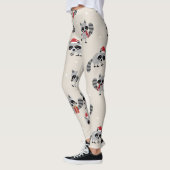 Cute Raccoon-kerstpatroon Leggings (Links)