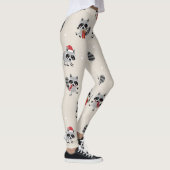 Cute Raccoon-kerstpatroon Leggings (Rechts)