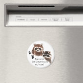 Cute Raccoon liet voetafdrukken achter op mijn har Magneet (Insitu (Vaatwasser))