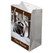 Cute Raccoon Medium Cadeauzakje (Achterkant Gekanteld)