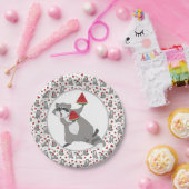 Cute raccoon met bord van watermeloenen (Feest)