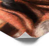 Cute raccoon met een bril in een driehoeksklep poster (Hoek)