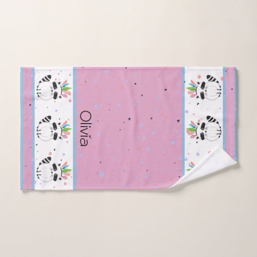 Cute Raccoon met veren op zijn hoofd Bad Handdoek (Handdoek)