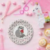 Cute raccoon met watermeloen papieren bordje (Feest)