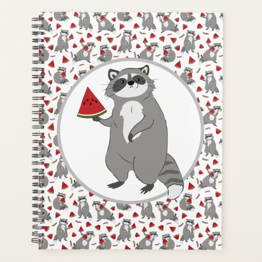 Cute raccoon met watermeloen planner (Voorkant)