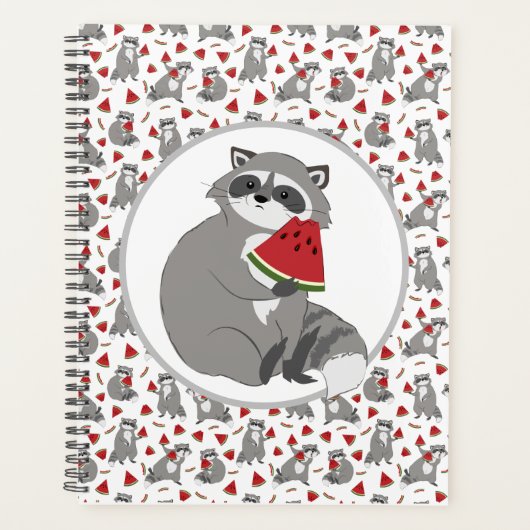 Cute raccoon met watermeloen planner (Voorkant)