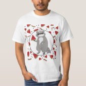 Cute Raccoon met watermeloenen stuks T-shirt (Voorkant)