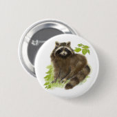 Cute Raccoon Natuur Ronde Button 5,7 Cm (Voorkant /achterkant)