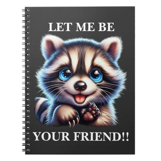 CUTE RACCOON NOTITIEBOEK (Voorkant)