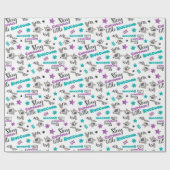 Cute Raccoon Pattern Cadeaupapier (Vlak)
