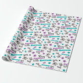 Cute Raccoon Pattern Cadeaupapier (Uitgerold)