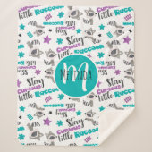 Cute Raccoon Pattern Sherpa Deken (Voorkant)