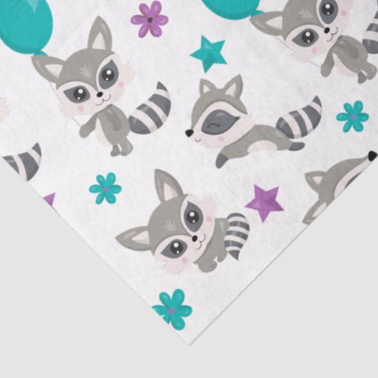 Cute Raccoon Pattern Tissuepapier (Detail)