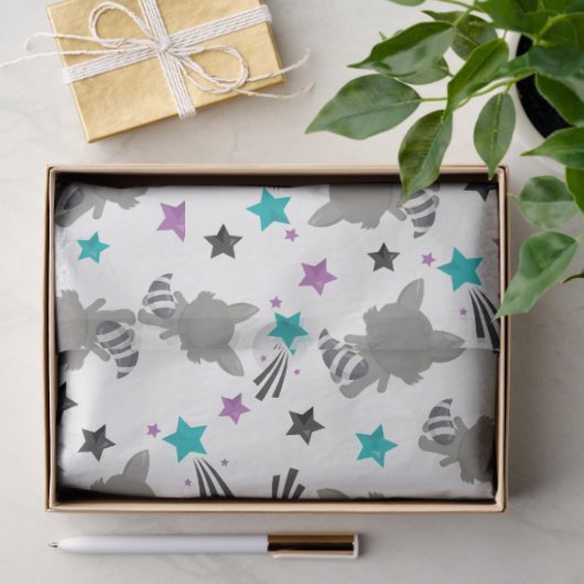 Cute Raccoon Pattern Tissuepapier (Geschenk)