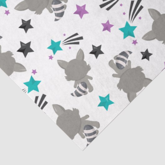 Cute Raccoon Pattern Tissuepapier (Detail)