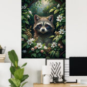 Cute Raccoon Poster (Thuiskantoor)