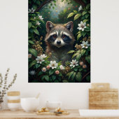 Cute Raccoon Poster (Keuken)