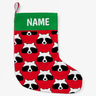 Cute raccoon print Holiday sock Kerstmis opslag Kleine Kerstsok