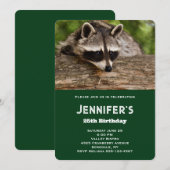 Cute Raccoon Resting on a Log Birthday Kaart (Voorkant / Achterkant)