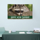 Cute Raccoon Resting on a Log Birthday Spandoek (Beurs)