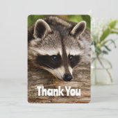 Cute Raccoon Resting on a Log Dank u Bedankkaart (Staand voorkant)