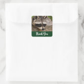 Cute Raccoon Resting on a Log Dank u Vierkante Sticker (Tas)
