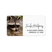 Cute Raccoon Resting on a Log Etiket (Voorkant)