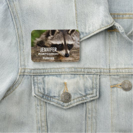 Cute Raccoon Resting on a Log Naamplaatje