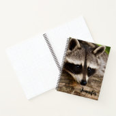 Cute Raccoon Resting on a Log Notitieboek (Binnen)