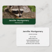 Cute Raccoon Resting on a Log Visitekaartje (Voorkant / Achterkant)