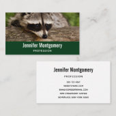 Cute Raccoon Resting on a Log Visitekaartje (Voorkant / Achterkant)