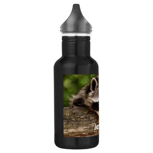 Cute Raccoon Resting on a Log Waterfles (Links)