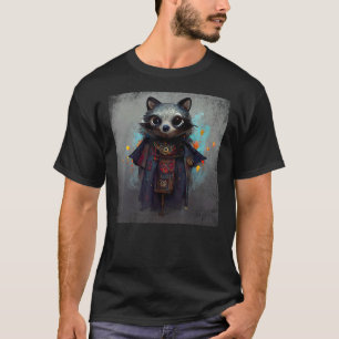 Cute Raccoon Samurai Japans Bushido Warrior Mage T-shirt