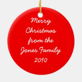 Cute Raccoon Santa Hat-kerstversiering Keramisch Ornament (Achterkant)