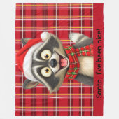 Cute Raccoon Santa I've been nice Fleece Deken (Voorkant)