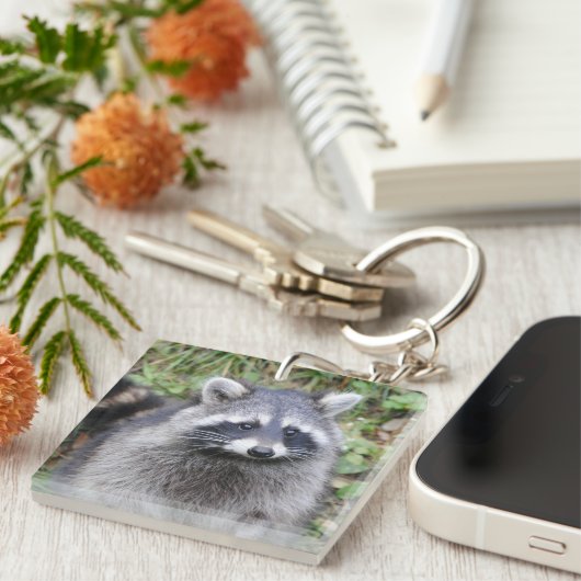 Cute Raccoon Sleutelhanger (Voorkant Rechts)