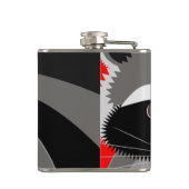 Cute Raccoon Tekening Heupfles (Achterkant)