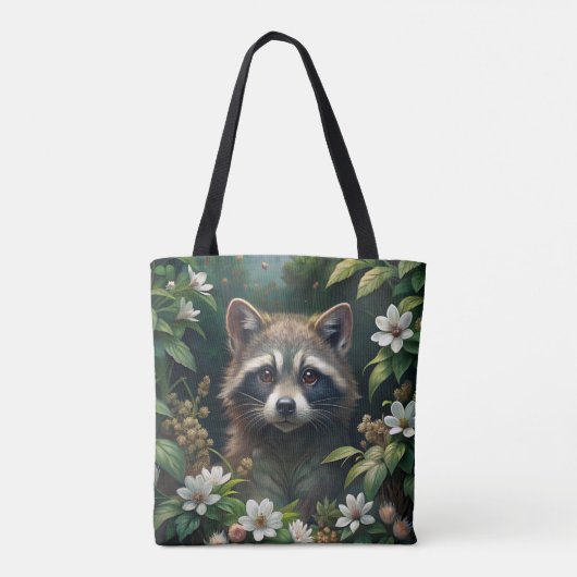 Cute Raccoon Tote Bag (Achterkant)