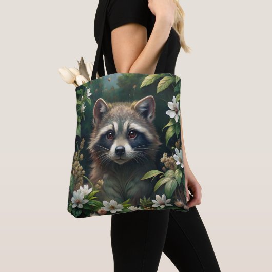 Cute Raccoon Tote Bag (Dichtbij)