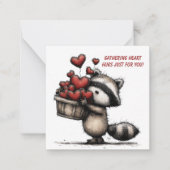 Cute Raccoon Valentine Card Notitiekaartje (Voorkant)
