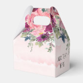 Cute Raccoon Waterverf Peony Baby shower Bedankdoosjes (Achterkant)