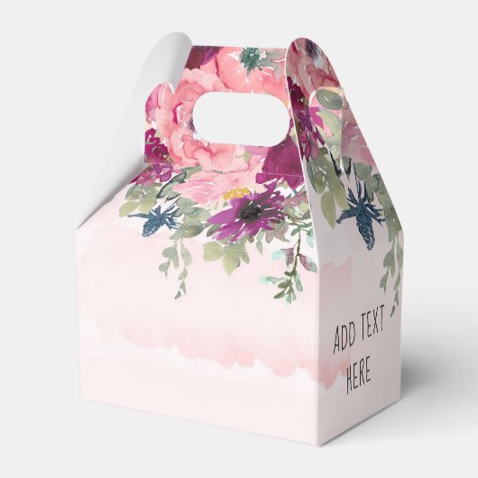 Cute Raccoon Waterverf Peony Baby shower Bedankdoosjes (Achterkant)