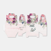 Cute Raccoon Waterverf Peony Baby shower Bedankdoosjes (Uitgevouwen)