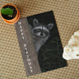 Cute Raccoon Wildlife Foto van Birthday Kaart
