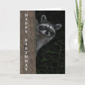 Cute Raccoon Wildlife Foto van Birthday Kaart (Voorkant)