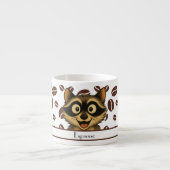 Cute Raccoon With Espresso Bean Background Kop (Voorkant)
